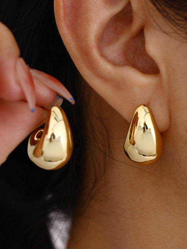 Teardrop Shaped Half Hoop Earrings