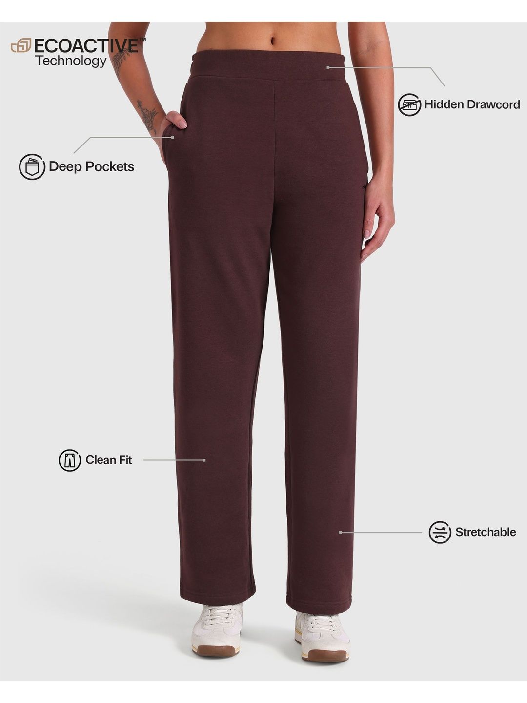 Women MId-Rise Wide Leg Track Pants