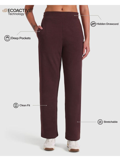 Women MId-Rise Wide Leg Track Pants