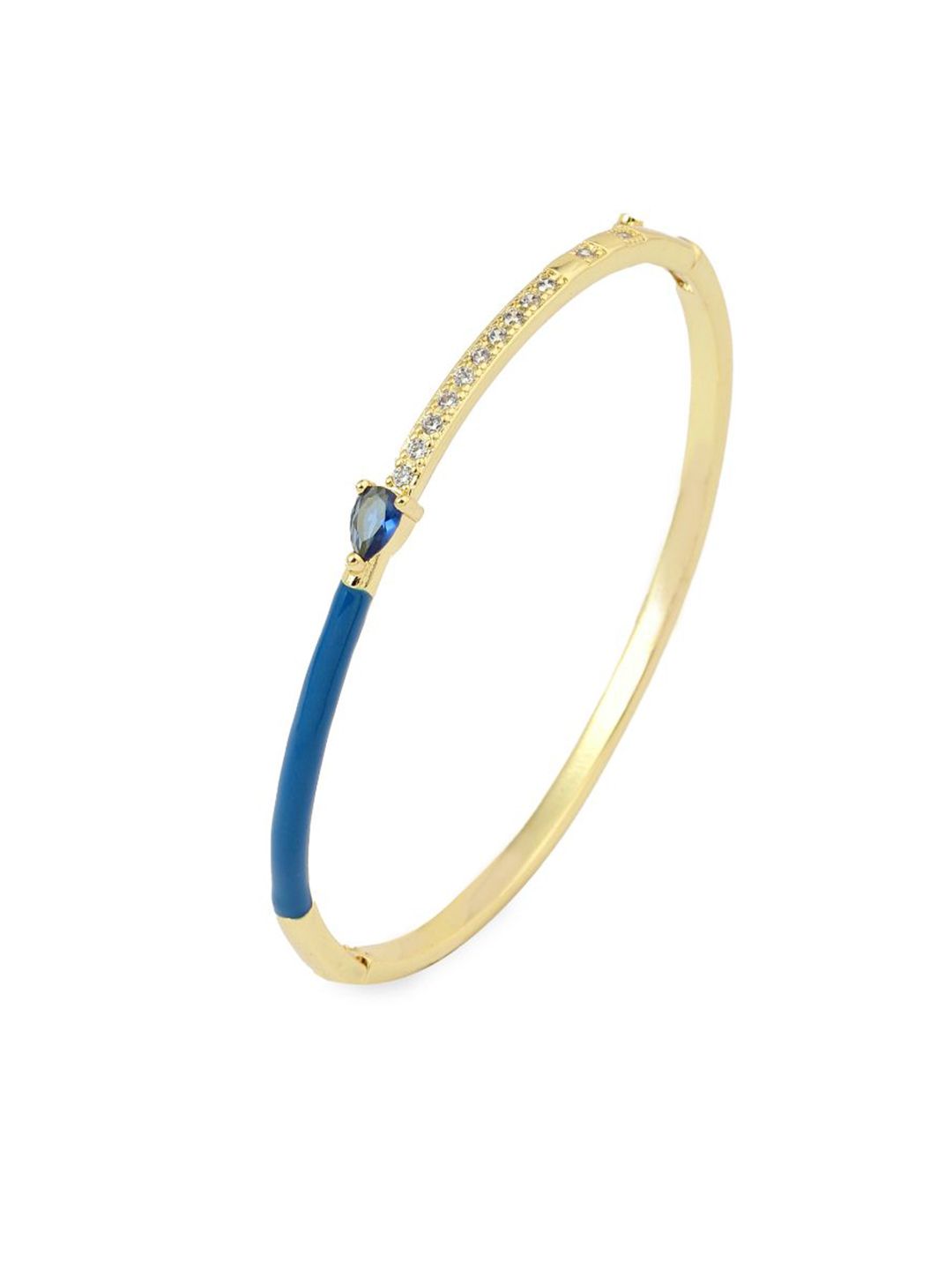 SALTY Gold-Plated Stone Studded Blossom Bangle-Style Bracelet