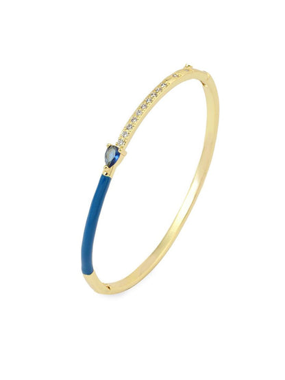 SALTY Gold-Plated Stone Studded Blossom Bangle-Style Bracelet
