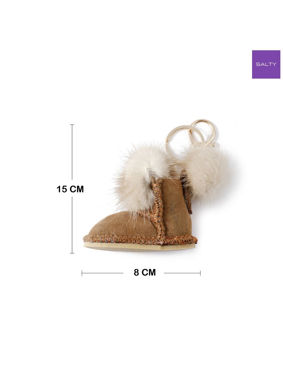SALTY Winter Solid Leather Shoe Pom Bag Charm