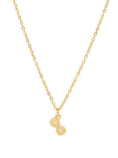 SALTY Stainless Steel Stone Studded Infinity Charm Pendant & Chain Jewellery Accessories