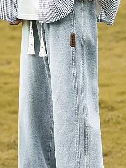 Men Mid-Rise Wide Leg Light Fade Jeans