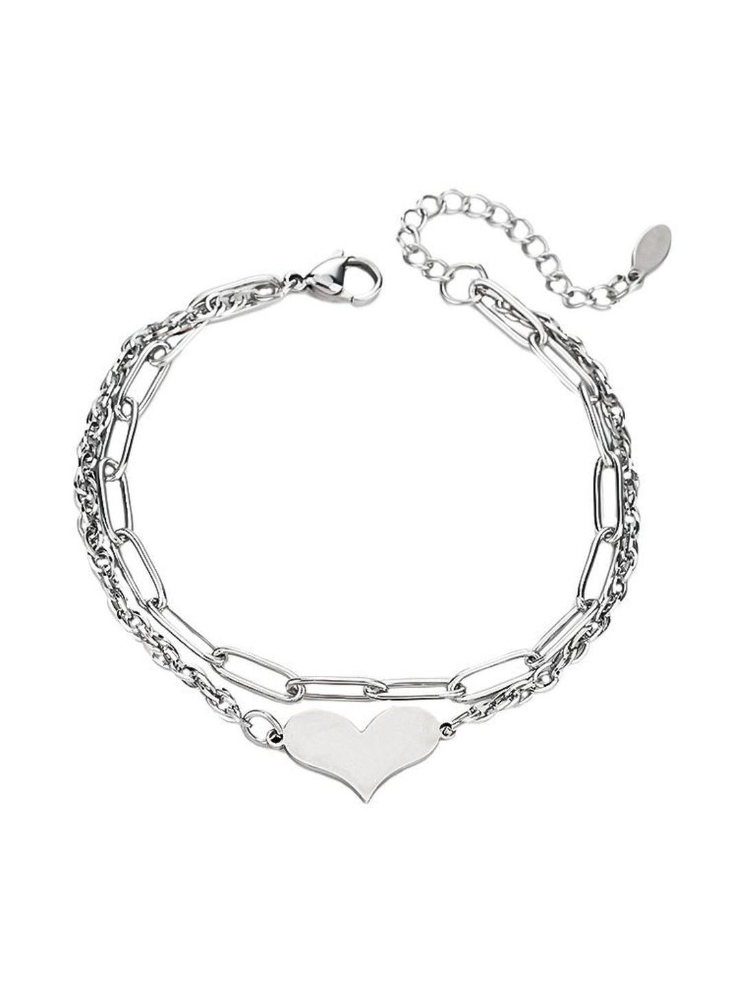Men Handcrafted Silver-Plated Link Bracelet