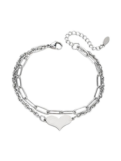Men Handcrafted Silver-Plated Link Bracelet