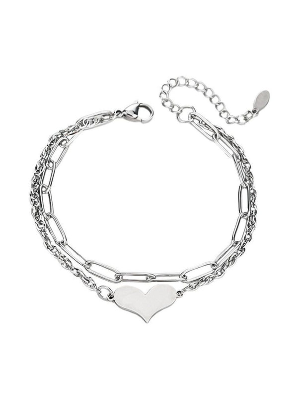 Men Handcrafted Silver-Plated Link Bracelet