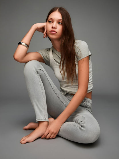 Super high-waist soft skinny jeans