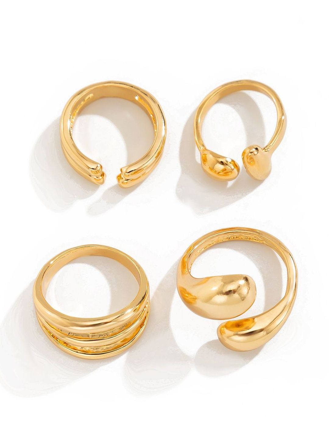Set of 4 Gold-Plated Finger Ring