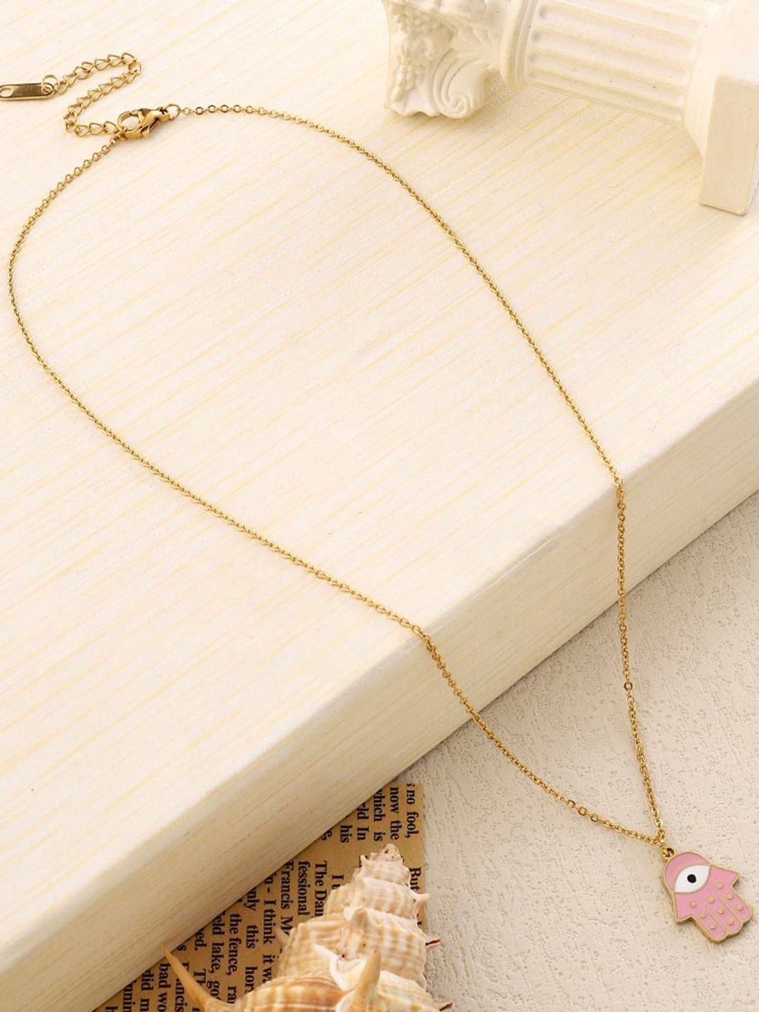 SALTY Stainless Steel Humsa Evil Eye Chain