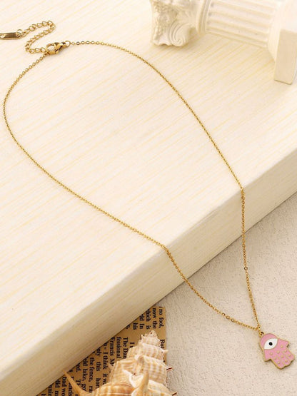 SALTY Stainless Steel Humsa Evil Eye Chain