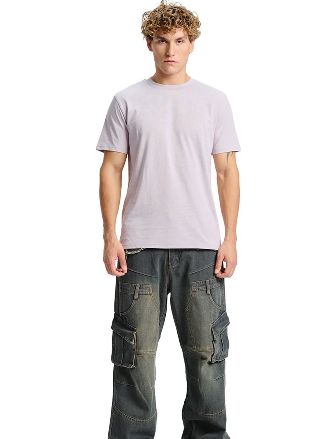 Mist Supima Round Neck Pure Cotton T-Shirt