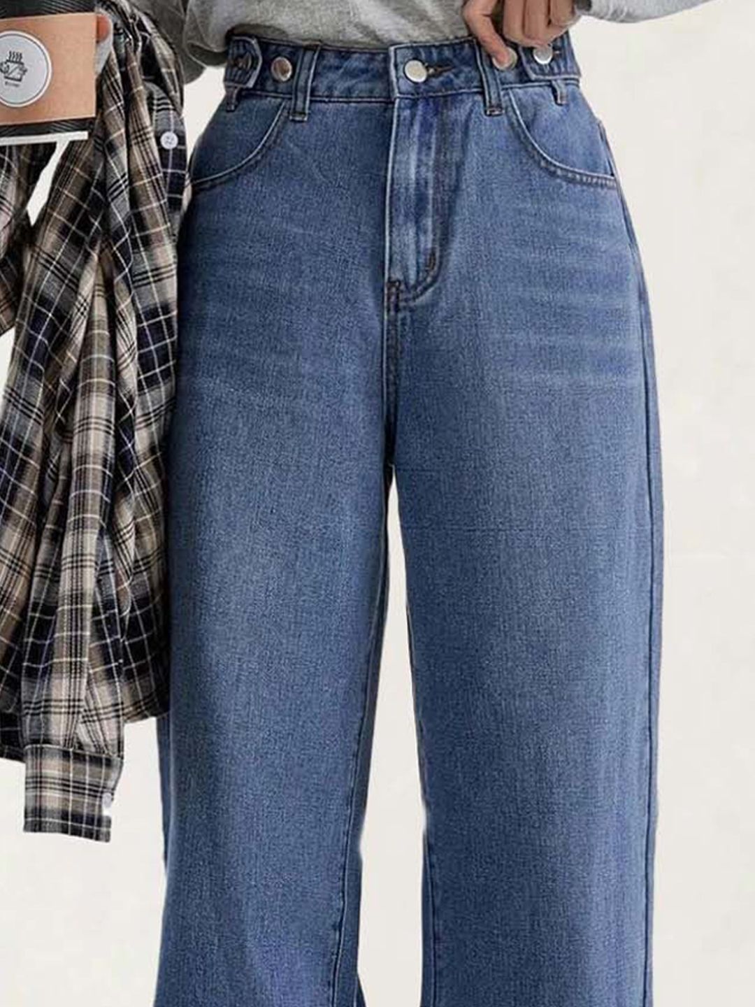 Women Boyfriend Fit High-Rise Stretchable Cotton Jeans