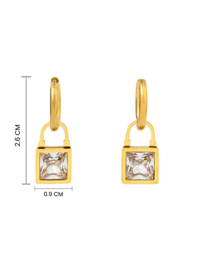 SALTY Rhapsodic Stainless Steel Contemporary Half Hoop Earrings