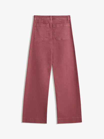 Women Regular Fit Seamless Pockets High-Rise Wide-Leg Cotton Jeans