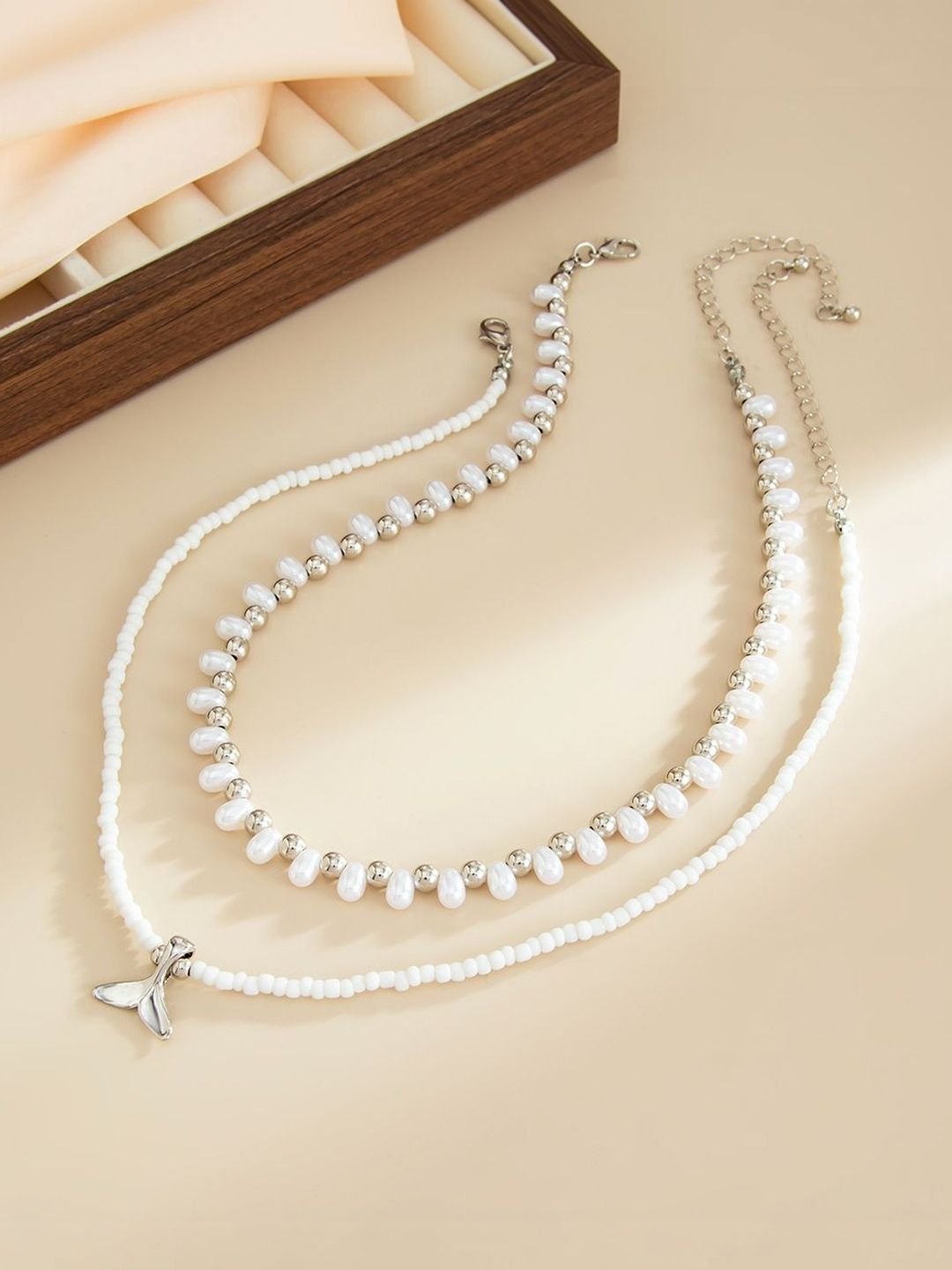 Silver-Plated Enamelled Necklace
