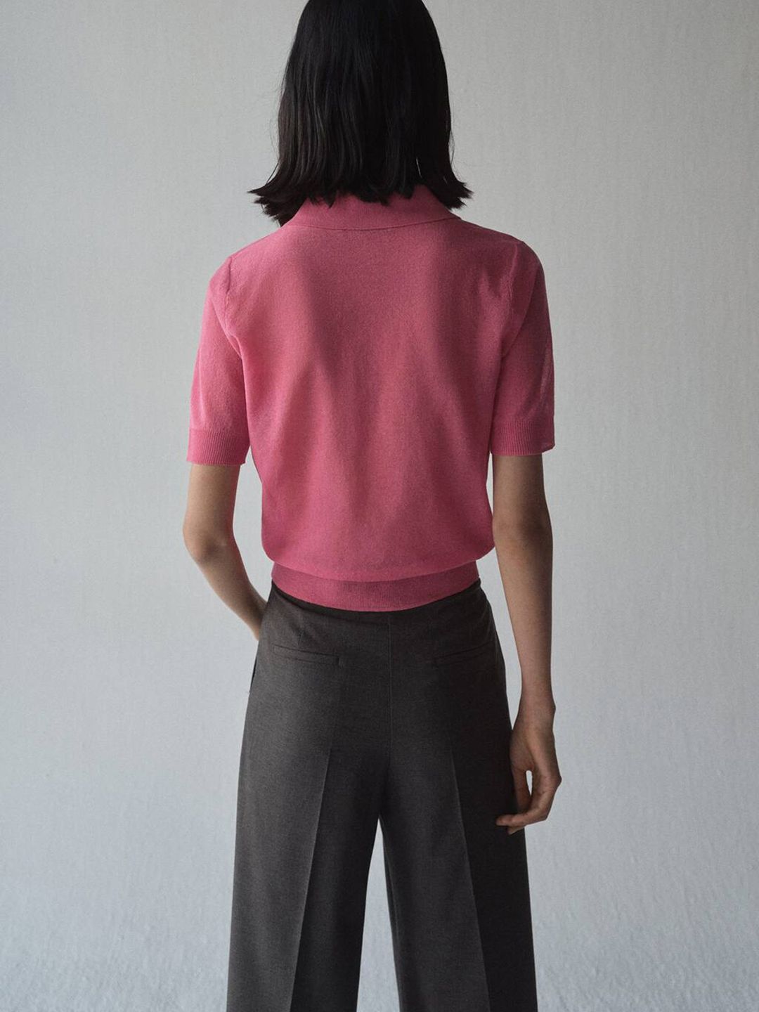 Polo Collar Cotton Linen  T-shirt