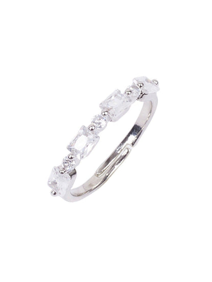 SALTY Gold-Plated Studded Crystal Stone Finger Ring