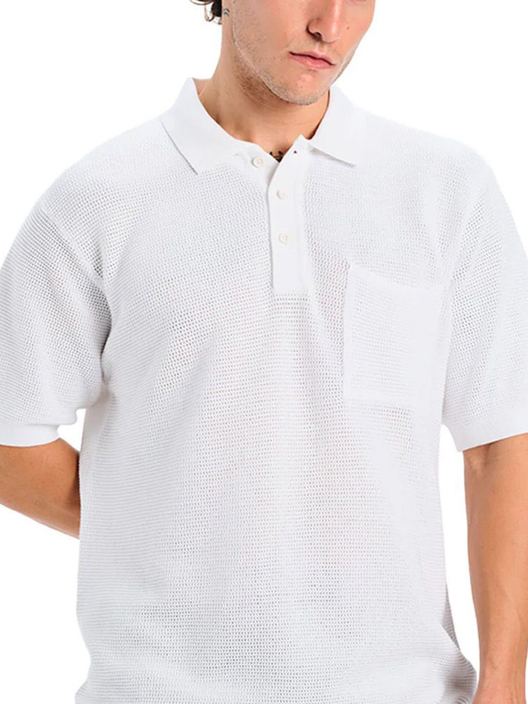 Polo Collar Pure Cotton T-shirt