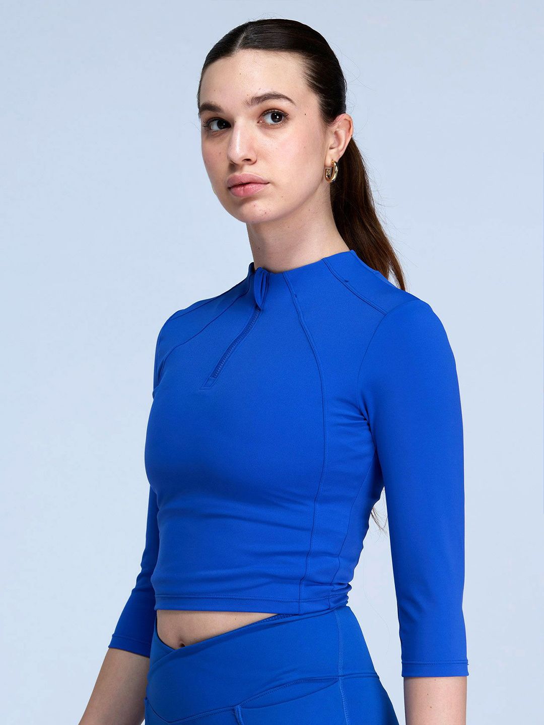 Women Cobalt Silhouette Zip Top