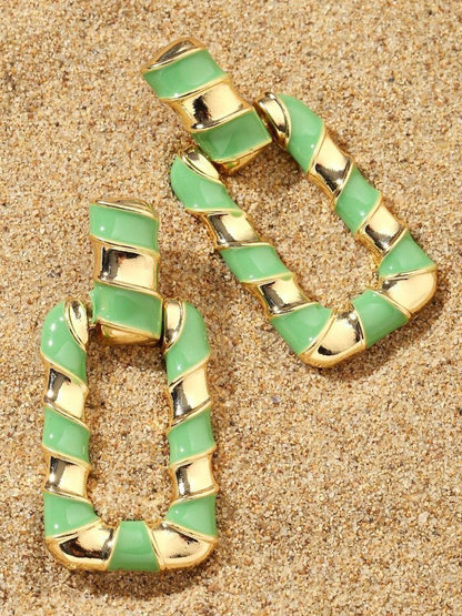 SALTY Pack of 2 Women Gleaming Earthy Luxury Gold Earring