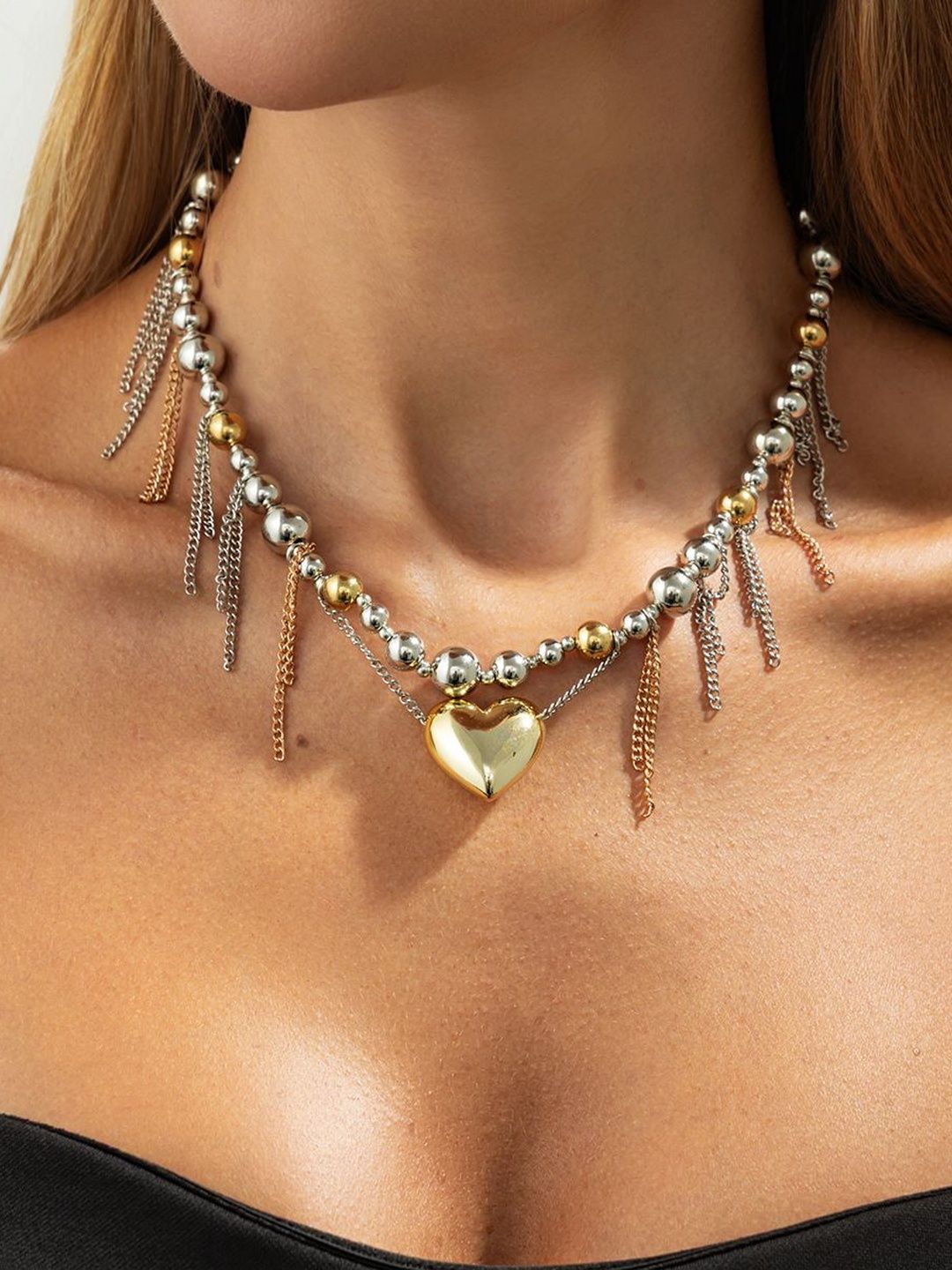 Silver-Plated Enamelled Necklace