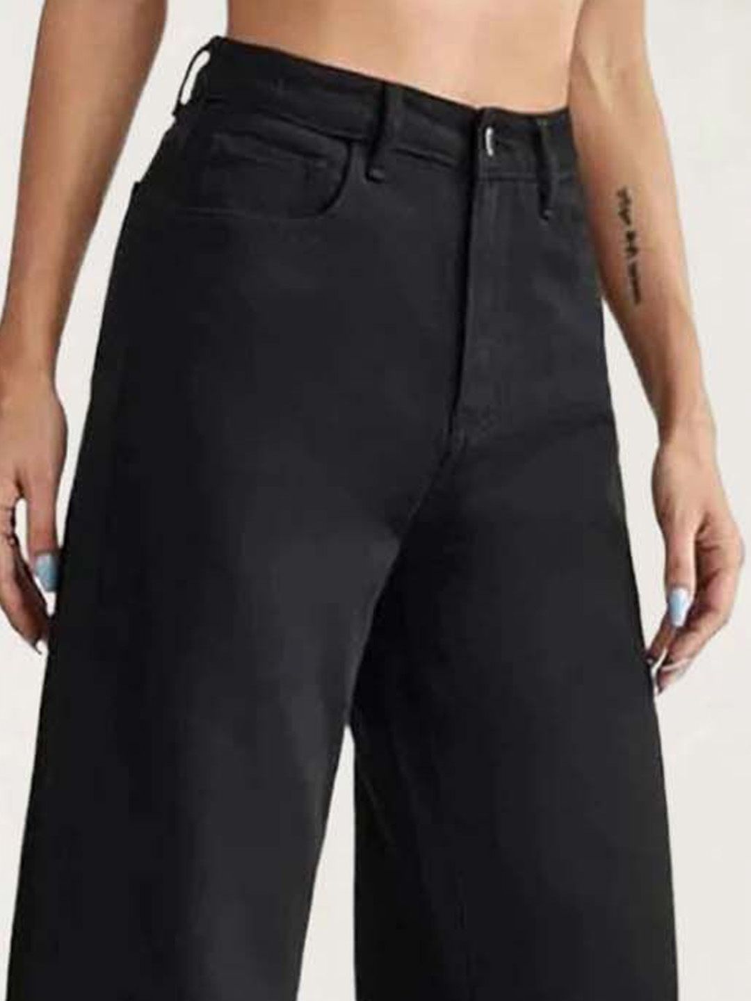Women Wide Leg High-Rise Stretchable Jeans