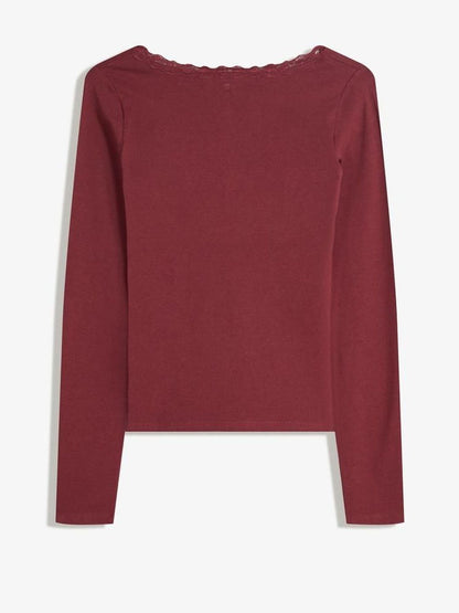Long sleeve lace T-shirt