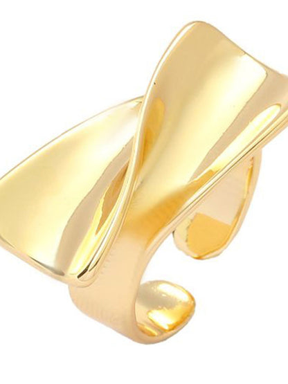 SALTY Women & Girls Gilded Statement Curve Stylish Adjustable Finger Ring