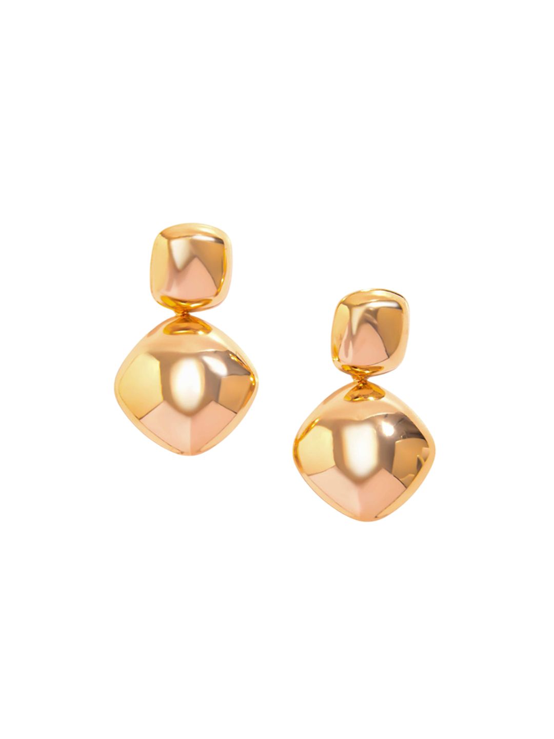 Gold-Plated Geometric Drop Earrings