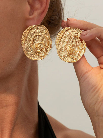 Gold-Plated Oval Shaped Studs