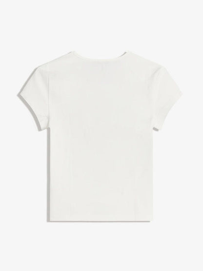 Short sleeve rhinestone T-shirt
