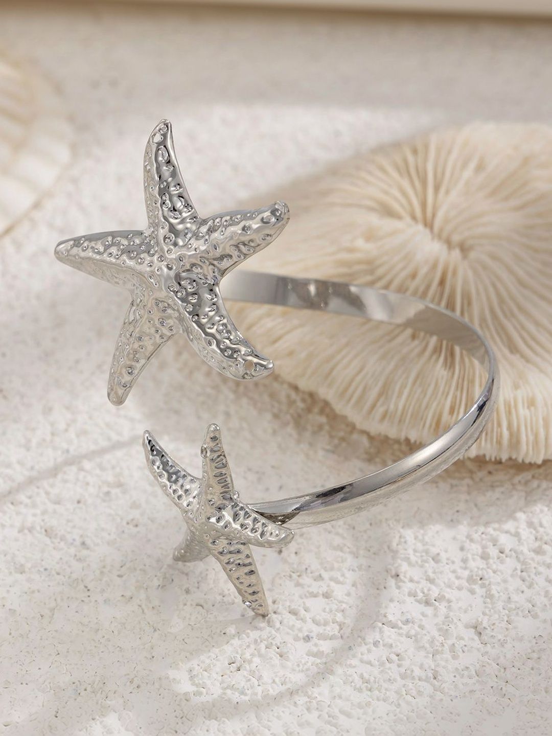 Women Silver-Plated Cuff Bracelet