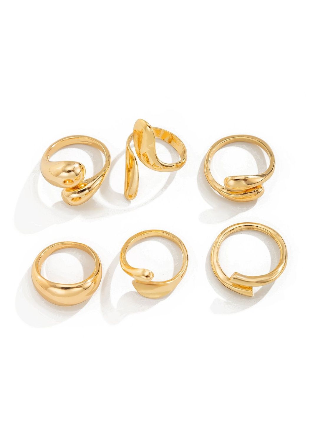 Set of 6 Gold-Plated Finger Ring
