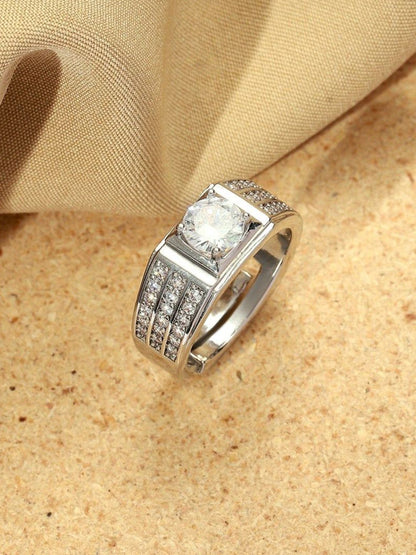 SALTY Set Of 2 Radiant Spark Crystal Ring For Couple