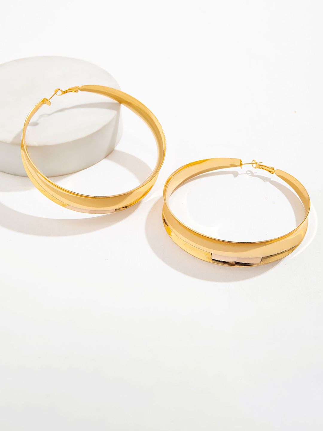 Gold Plated Circular Hoop Earrings