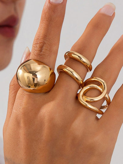 Set of 3 Gold-Plated Finger Ring