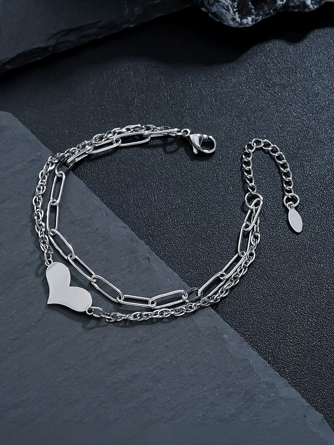 Men Handcrafted Silver-Plated Link Bracelet