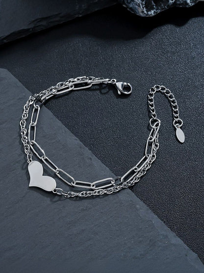 Men Handcrafted Silver-Plated Link Bracelet