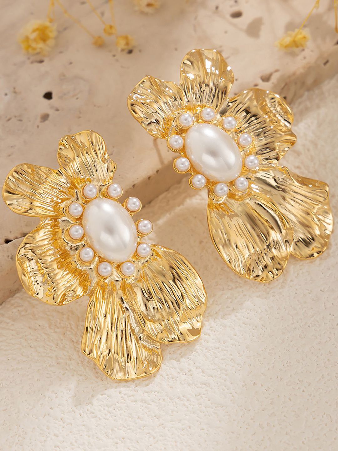 Gold-Plated Floral Studs