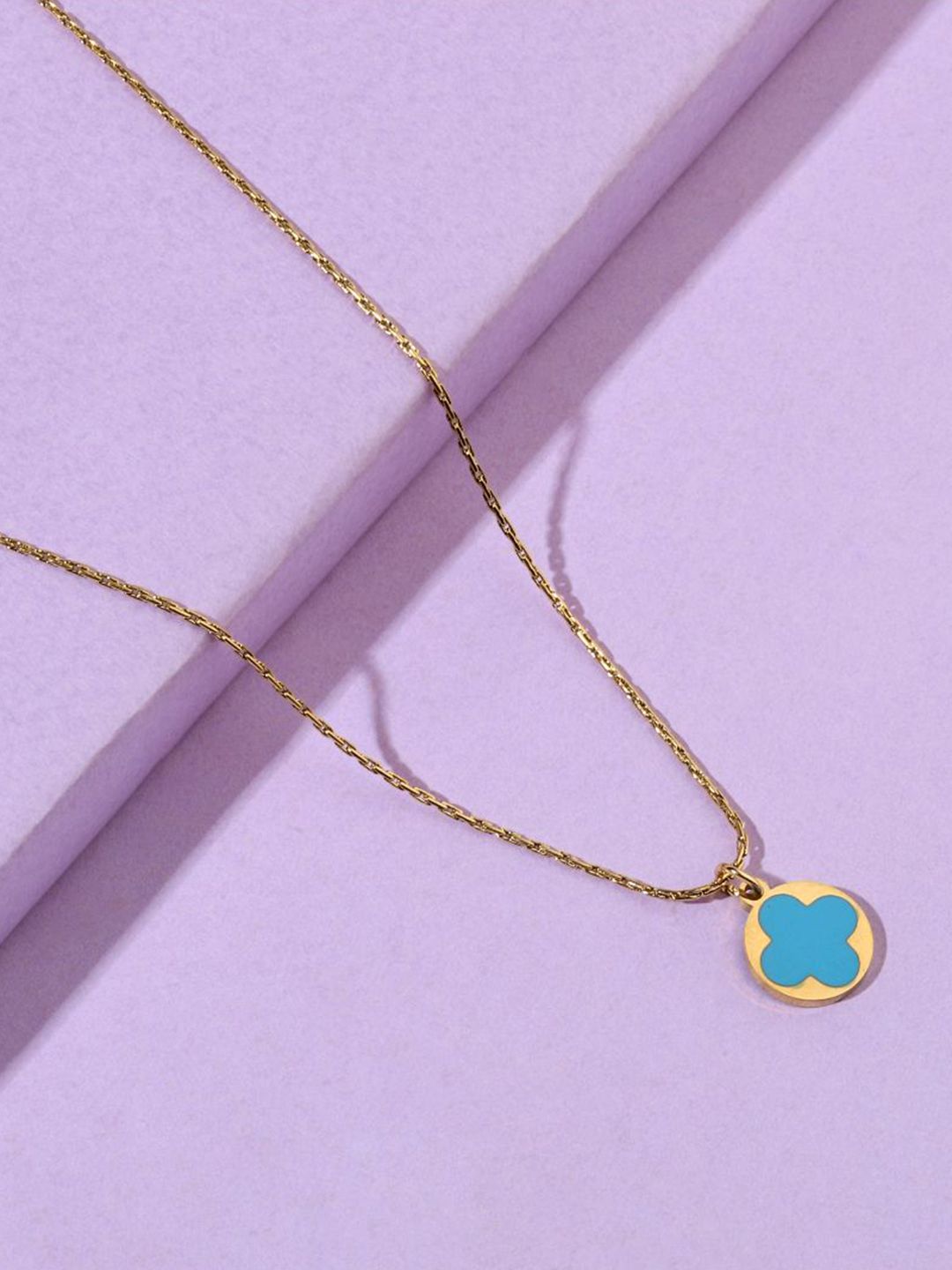 SALTY Stainless Steel Clover Pendant With Chain