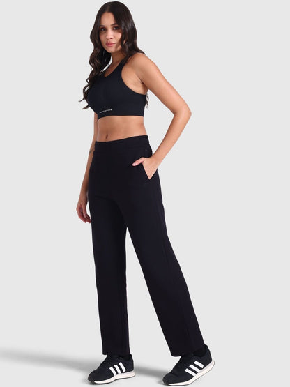 Women MId-Rise Wide Leg Track Pants
