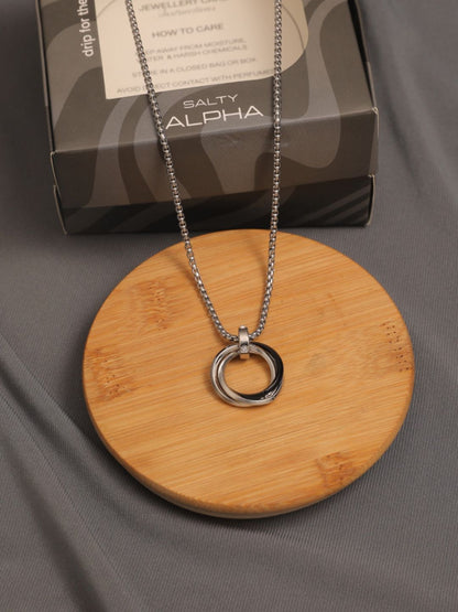 SALTY Multi Ring Stainless Steel Rocky Neck Chainfor Men