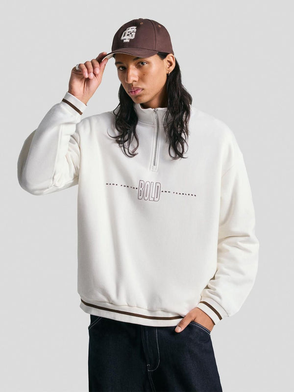 Printed quarter-zip sweatshirt