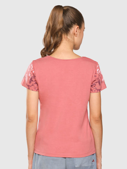 Women Abstract Printed Round Neck T-shirt