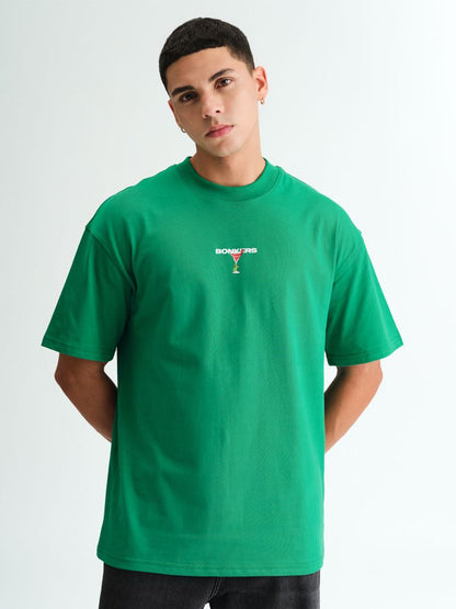 Men High Neck Graphic Oversized T-shirt