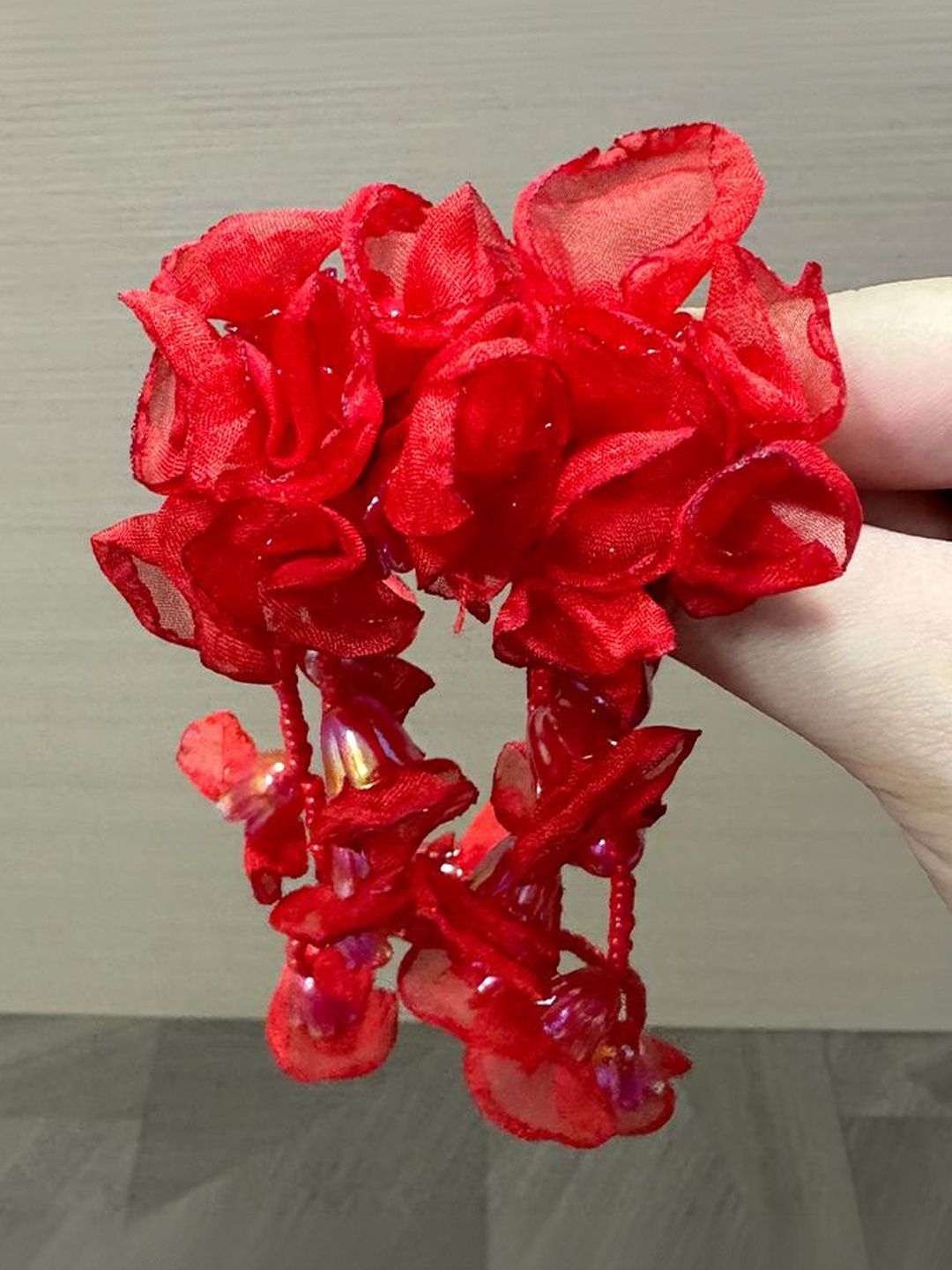 Artificial Beaded Floral Shaped Drop Earrings