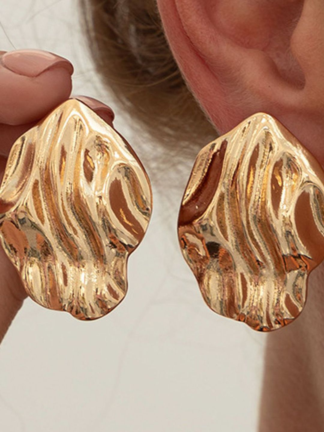 Gold-Plated Contemporary Studs