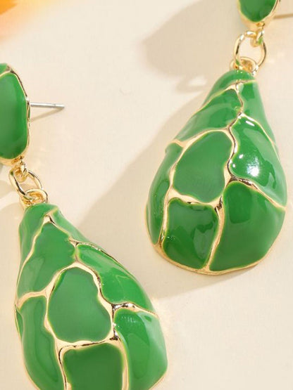 SALTY Pack of 2 Women Earthy Enamel Luxury Gold Earring