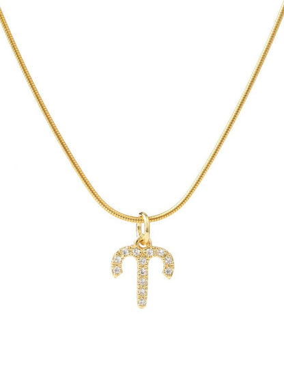 SALTY Cosmic Zodiac Contemporary Artificial Stone Studded Pendant with Chain